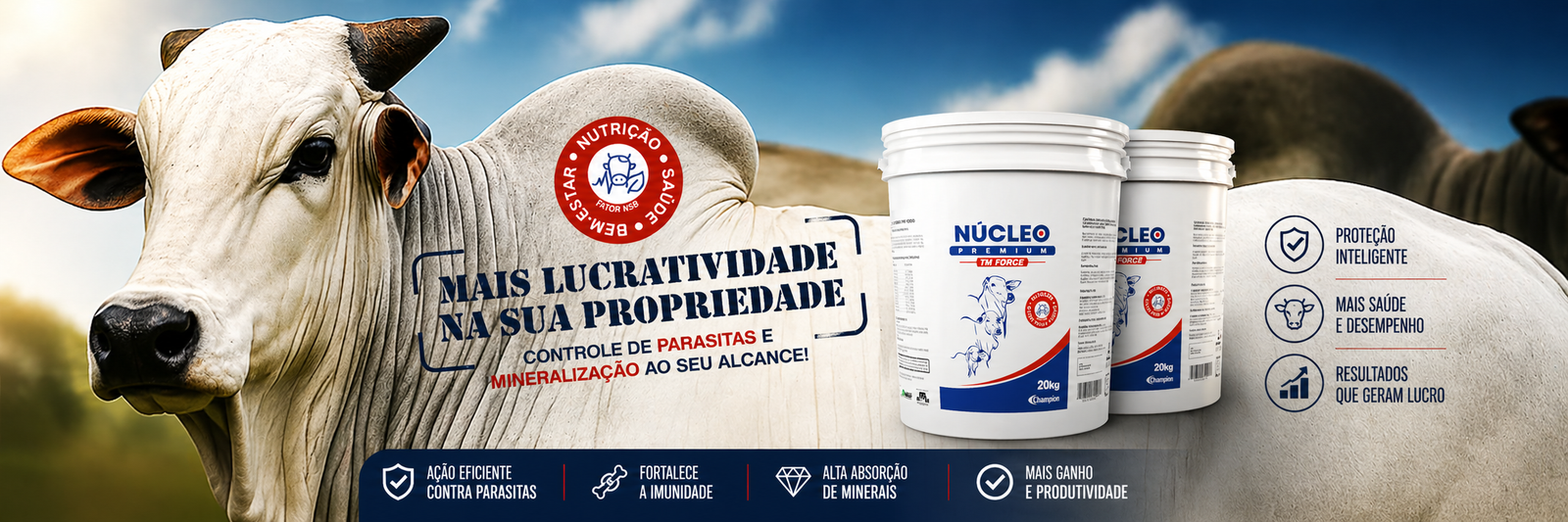 Núcleo Champion - Mais lucratividade na sua propriedade